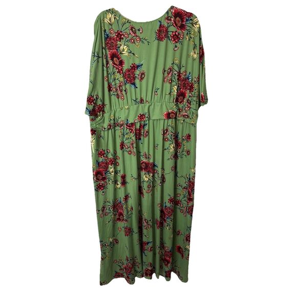 NWT Kiyonna Dress 4X Vienna Maxi Green Floral Slits Stretch Soft Boho Flowy - Picture 11 of 11